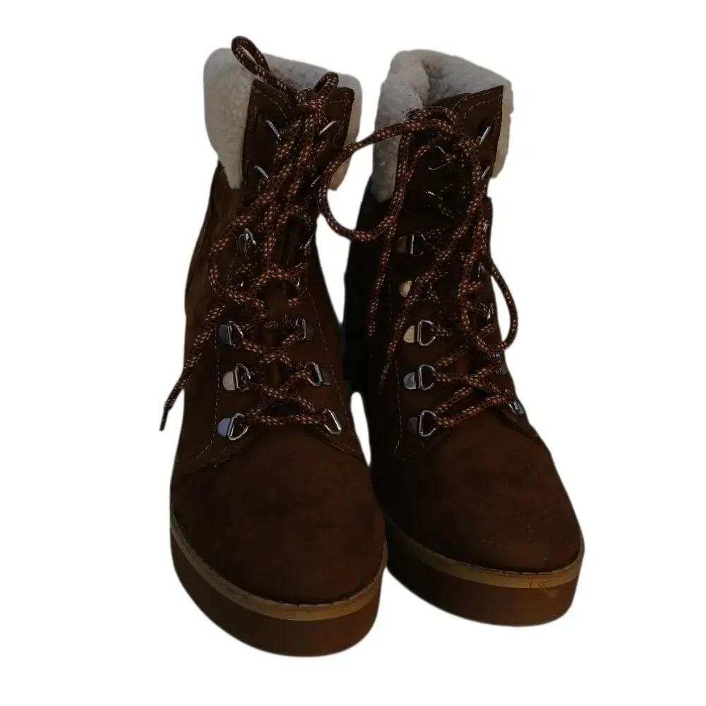 Stylish PORTLAND Womens Brown Faux Suede 3.5